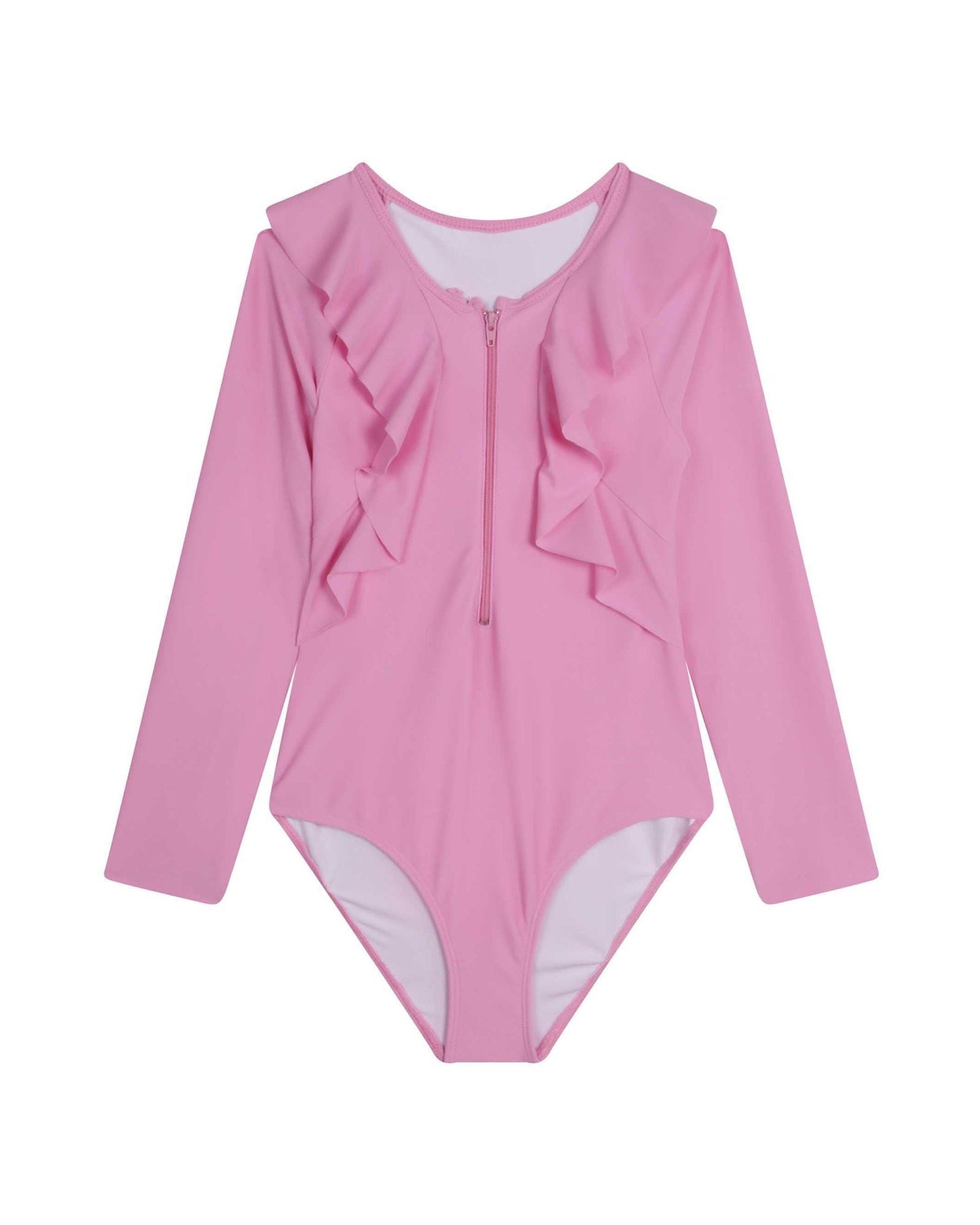 Maillot de bain 1 pièce manches longues - Rose friandise