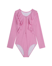Maillot de bain une pièce manches longues - Rose Friandi