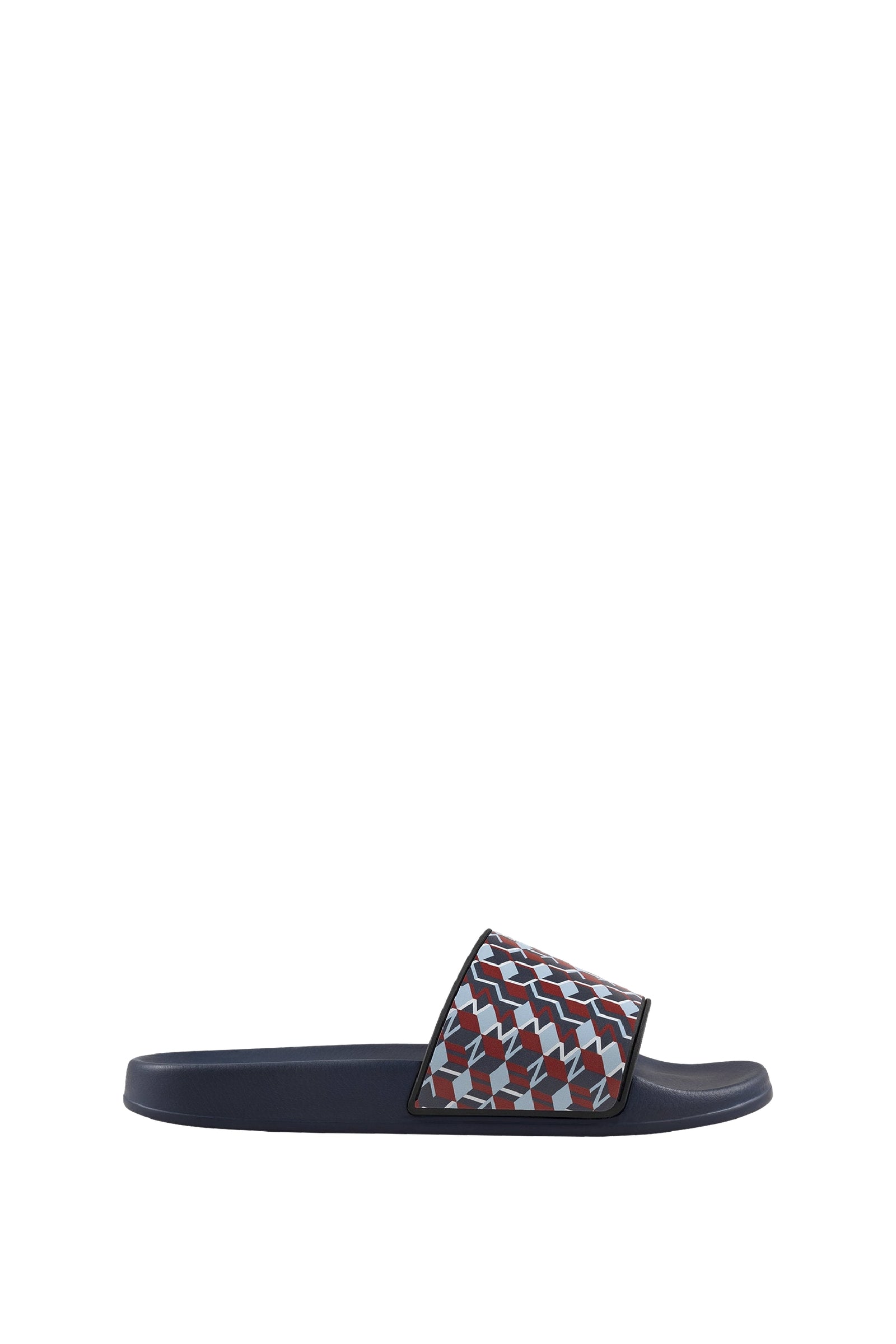 Mules plates à motif géométrique - Bleu & Multicolore