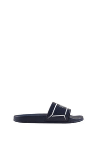 Mules plates à motif géométrique - Bleu & Blanc