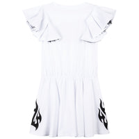 Pegasus dress with Amazon heart print - White