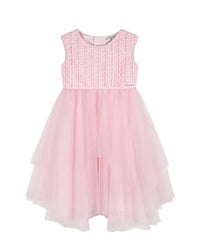 Robe de cérémonie bi-matière - Marshmallow