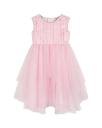 Robe de cérémonie bi-matière - Marshmallow