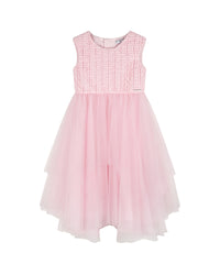 Robe de cérémonie bi-matière - Marshmallow