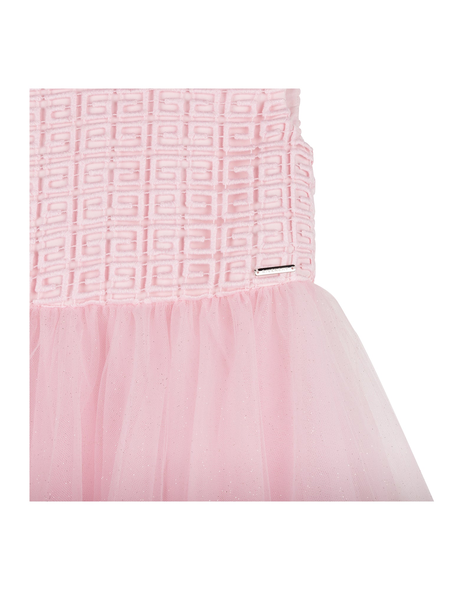Robe de cérémonie bi-matière - Marshmallow