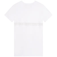 Robe manches courtes bande - Blanc