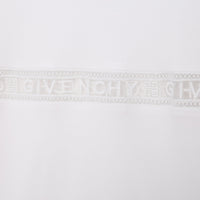 Robe à manches courtes bande en coton - Blanc