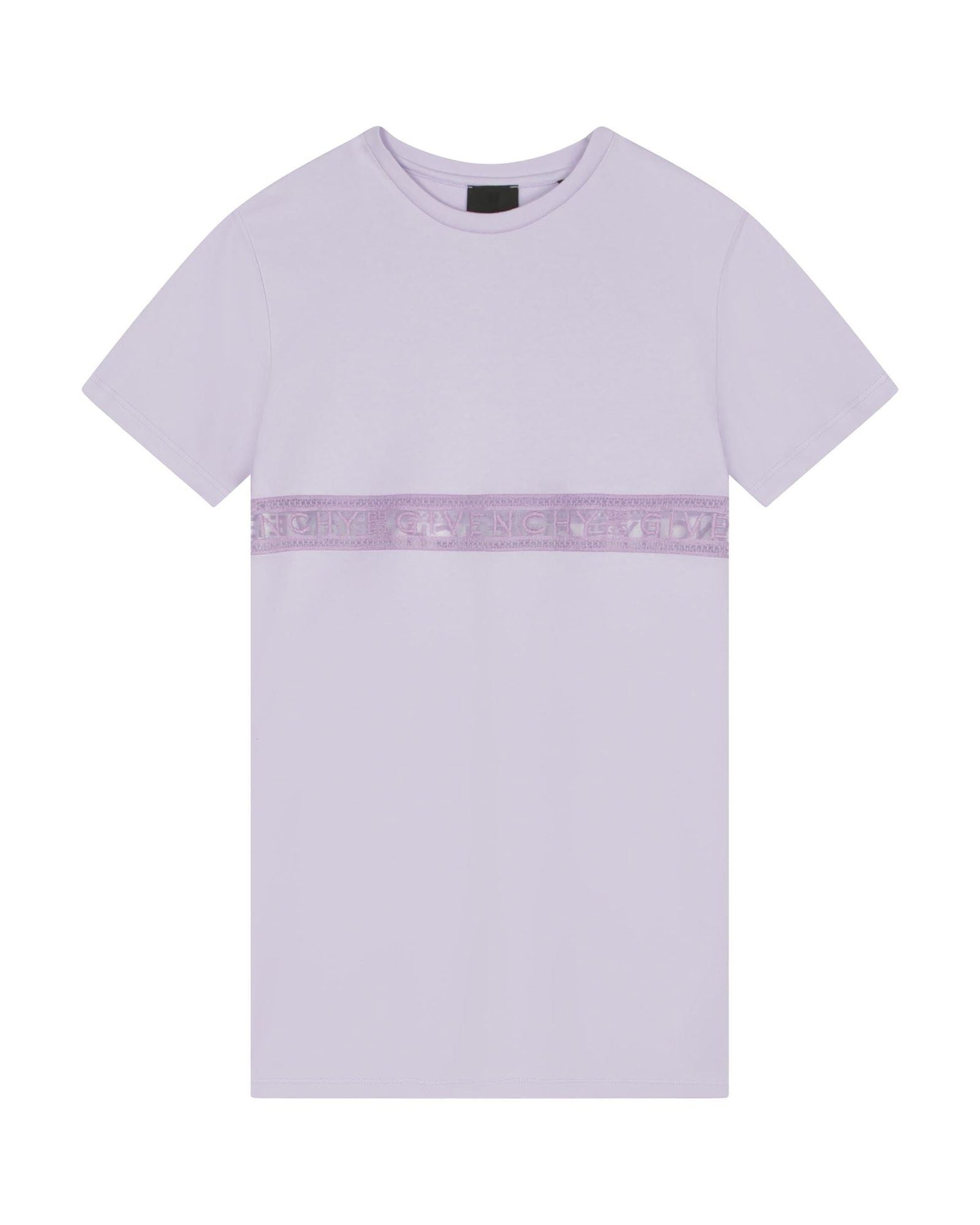 Robe manches courtes bande - Mauve