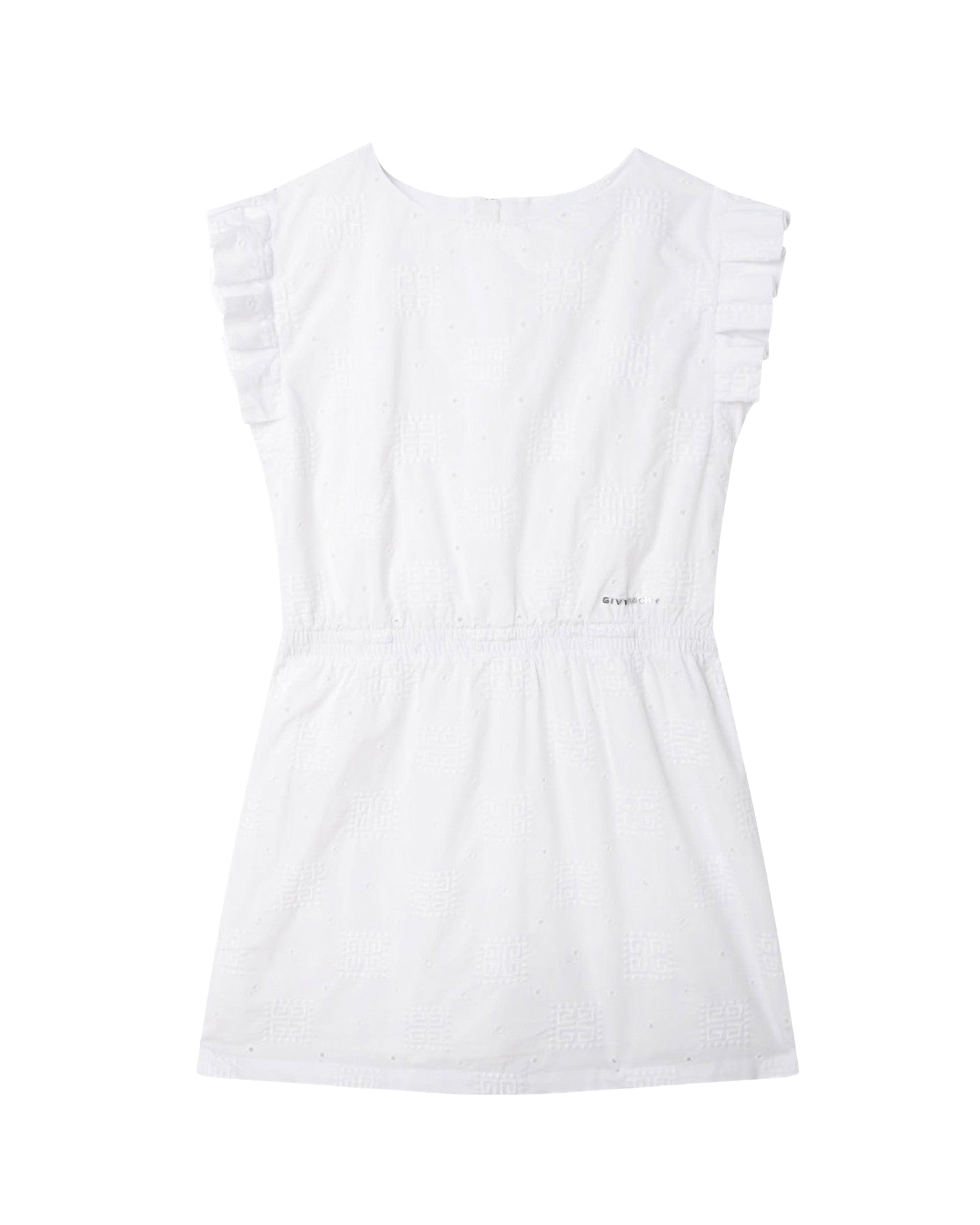 Robe à broderie anglaise en coton - Blanc