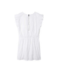 Robe à broderie anglaise en coton - Blanc