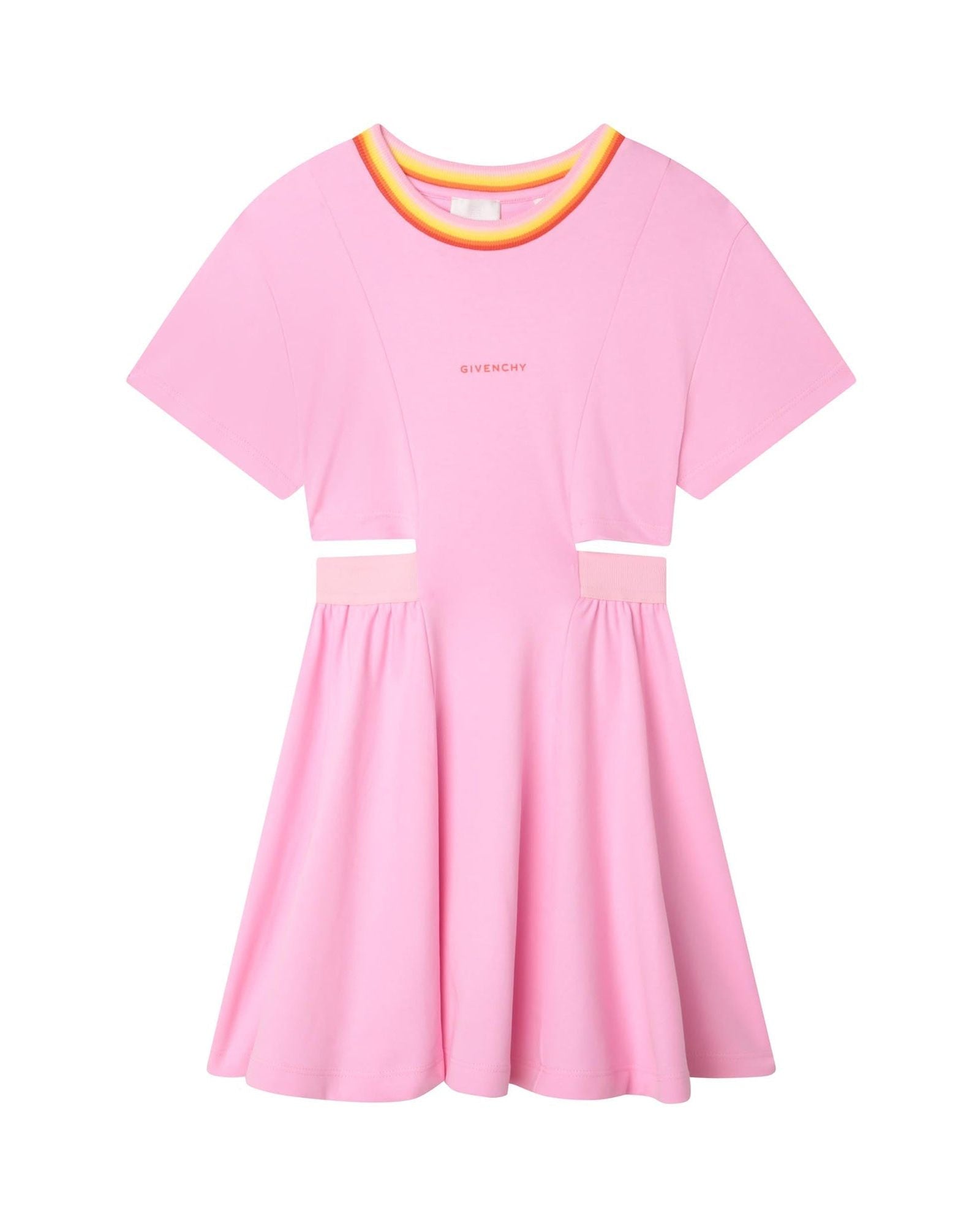 Robe Givenchy manches courtes col Arc-en-ciel - Rose Friandi