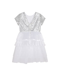 Robe ornée de sequins - Silver