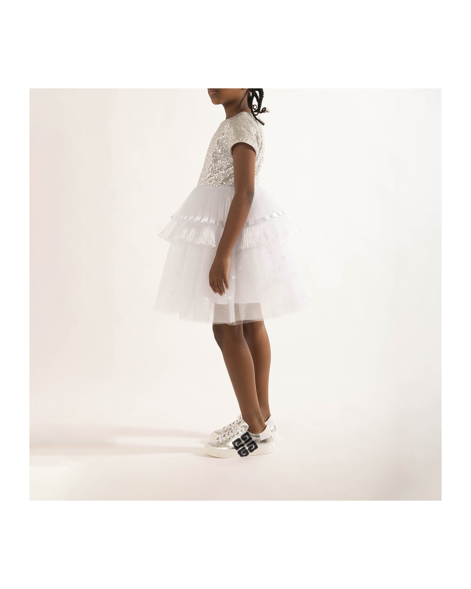 Robe ornée de sequins - Silver