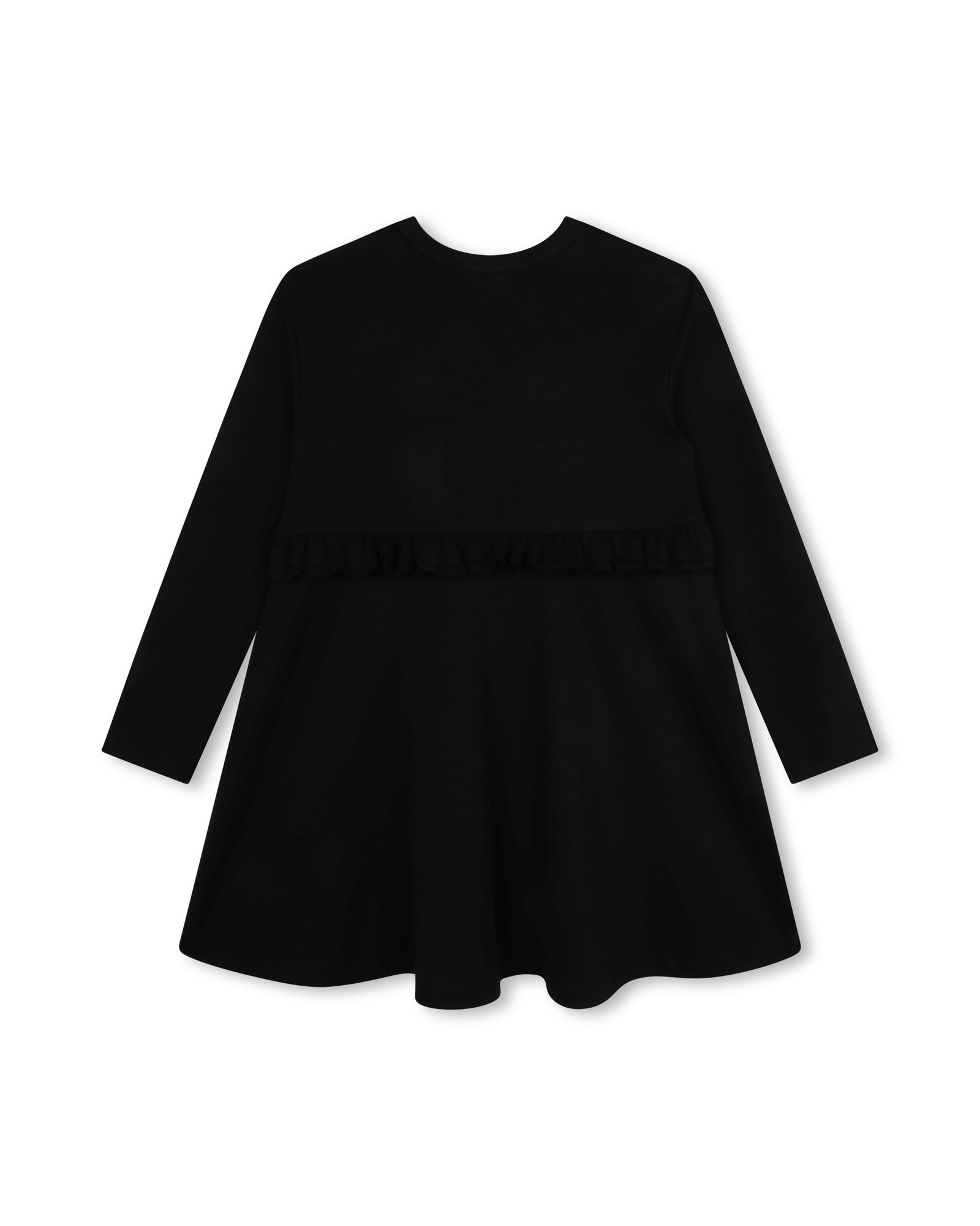 Long-sleeved cotton dress - Black