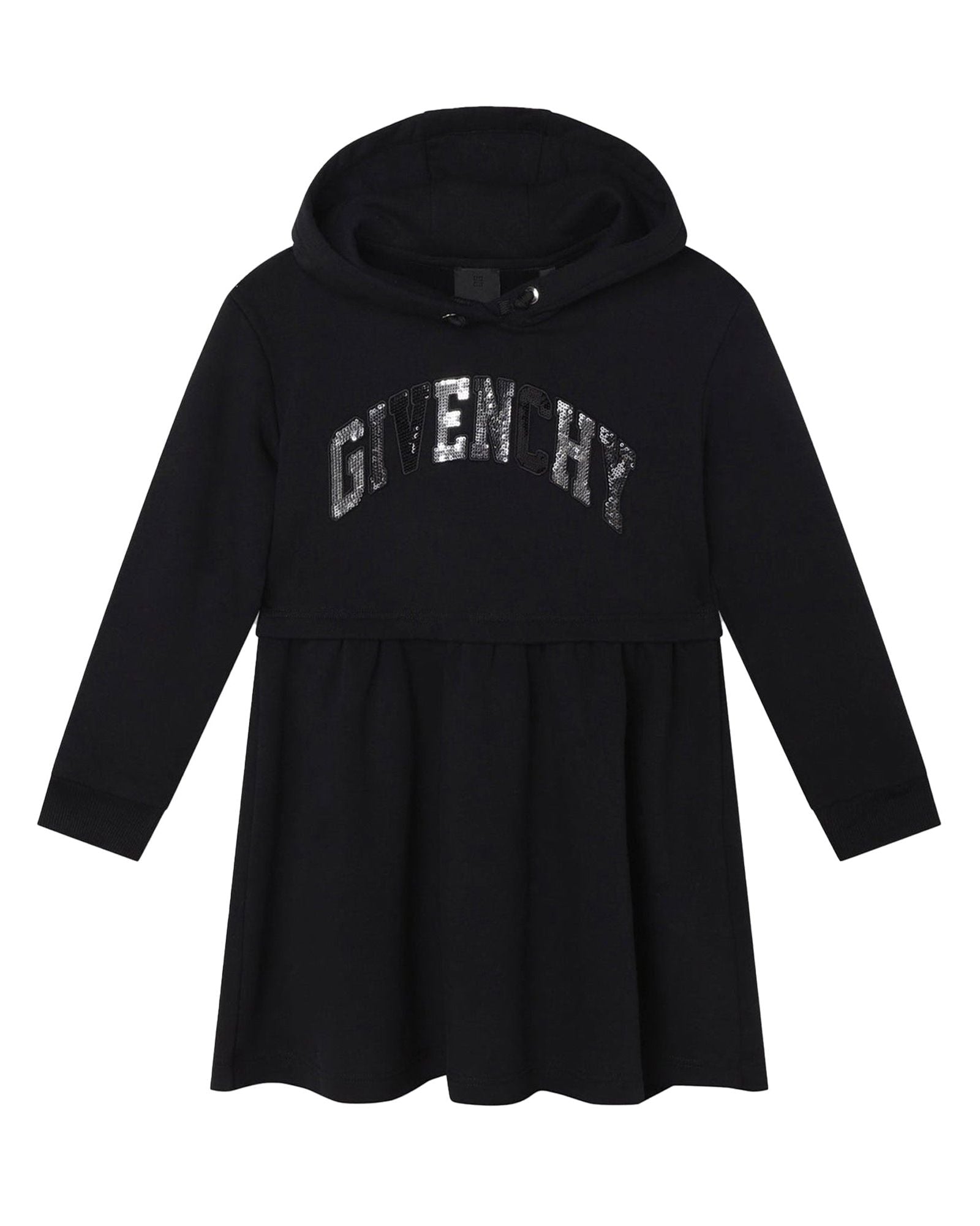 Cotton hoodie dress - Black