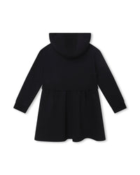 Cotton hoodie dress - Black