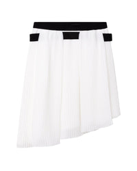 Jupe asymétrique en voile plissée - Offwhite