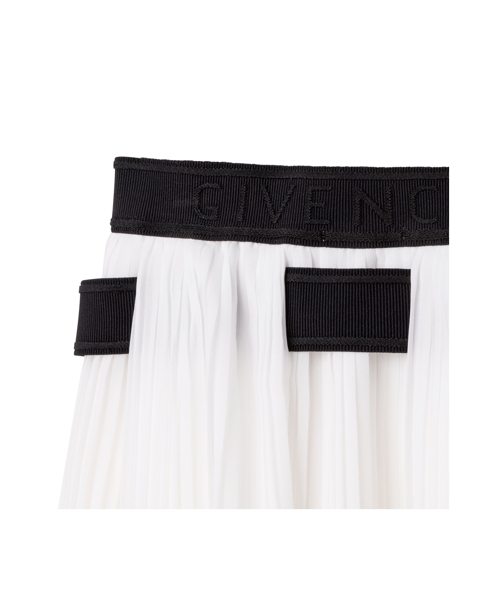 Jupe asymétrique en voile plissée - Offwhite