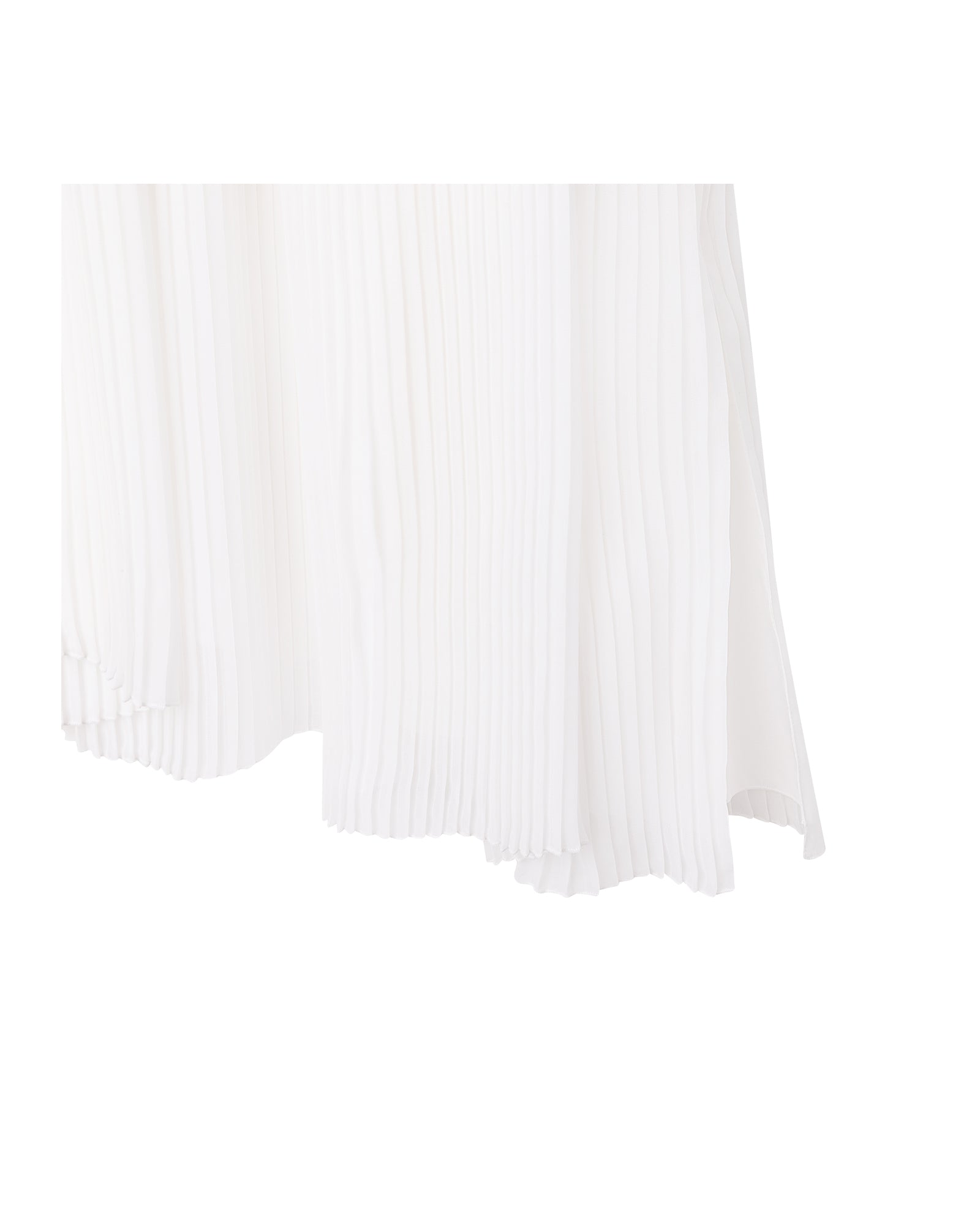 Jupe asymétrique en voile plissée - Offwhite