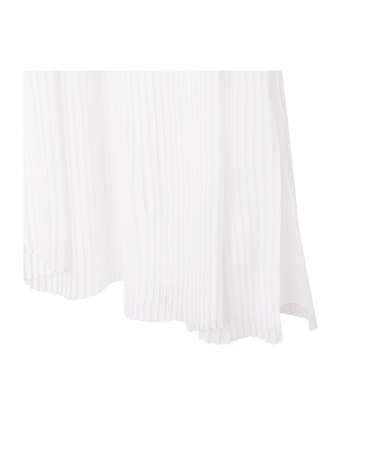 Jupe asymétrique en voile plissée - Offwhite