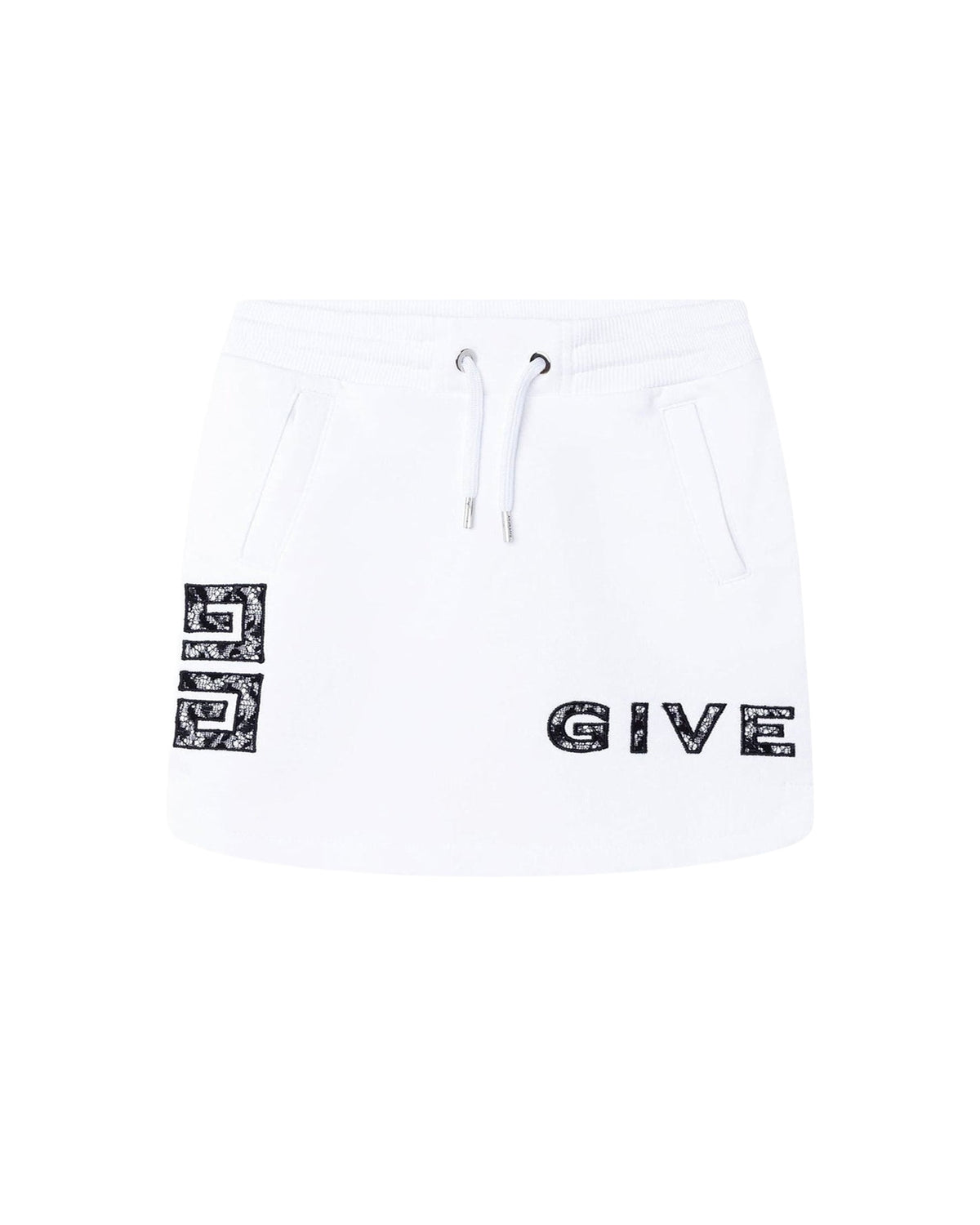 Jupe broderie dentelle - Blanc