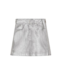 Short sparkling denim skirt - Silver