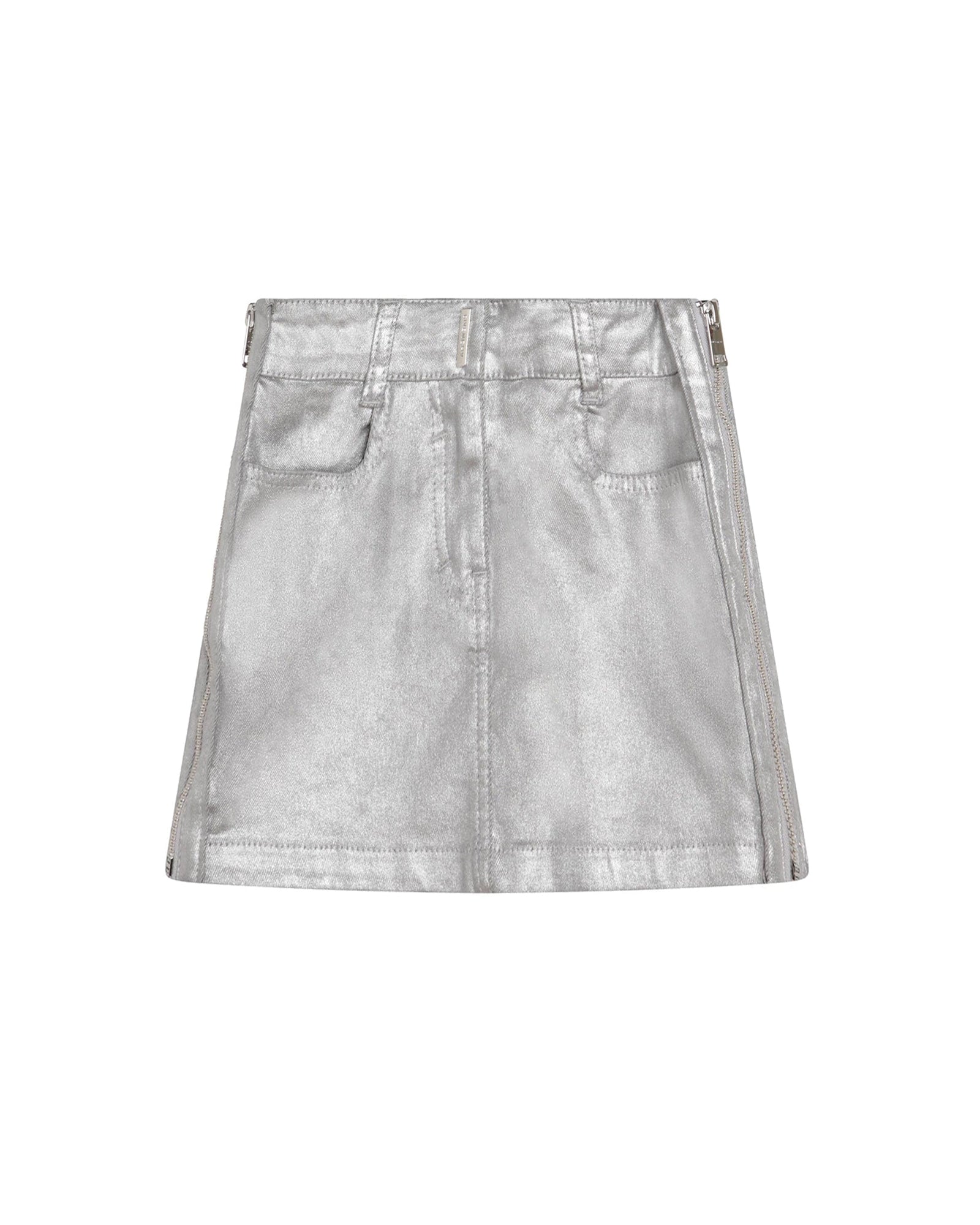 Short sparkling denim skirt - Silver