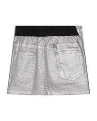 Short sparkling denim skirt - Silver