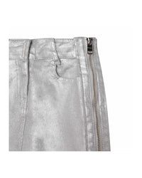 Short sparkling denim skirt - Silver