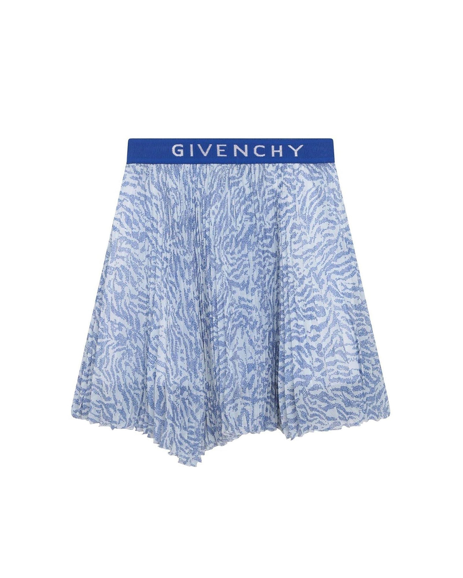 Jupe asymétrique en voile plissé imprimé zebra - Unique