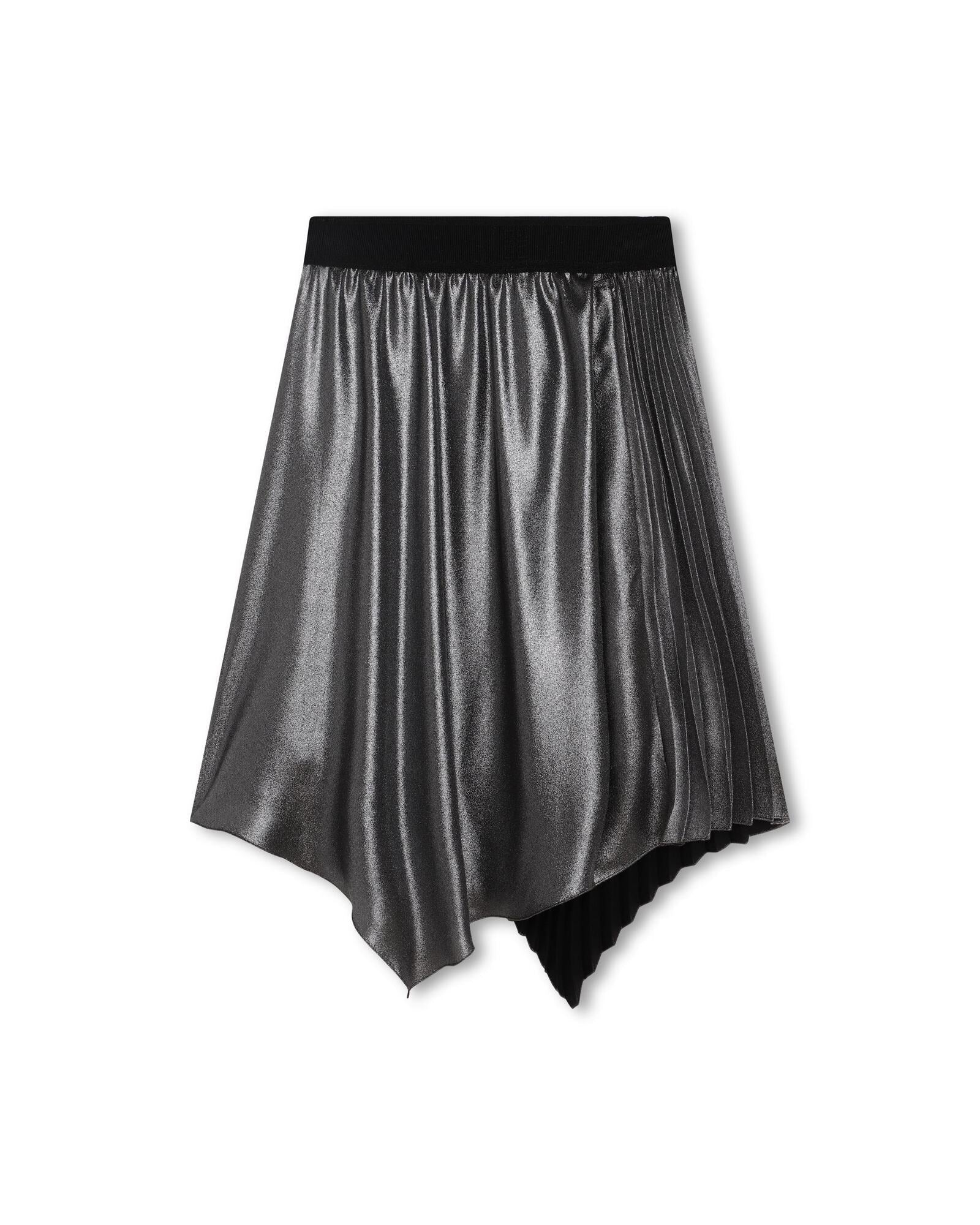 Jupe asymétrique plissée - Silver