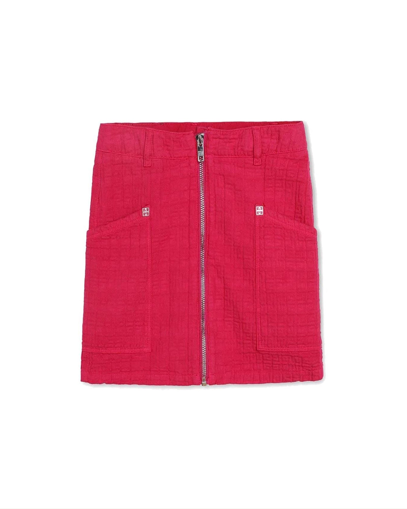 Jupe zippée en coton - Rose peps