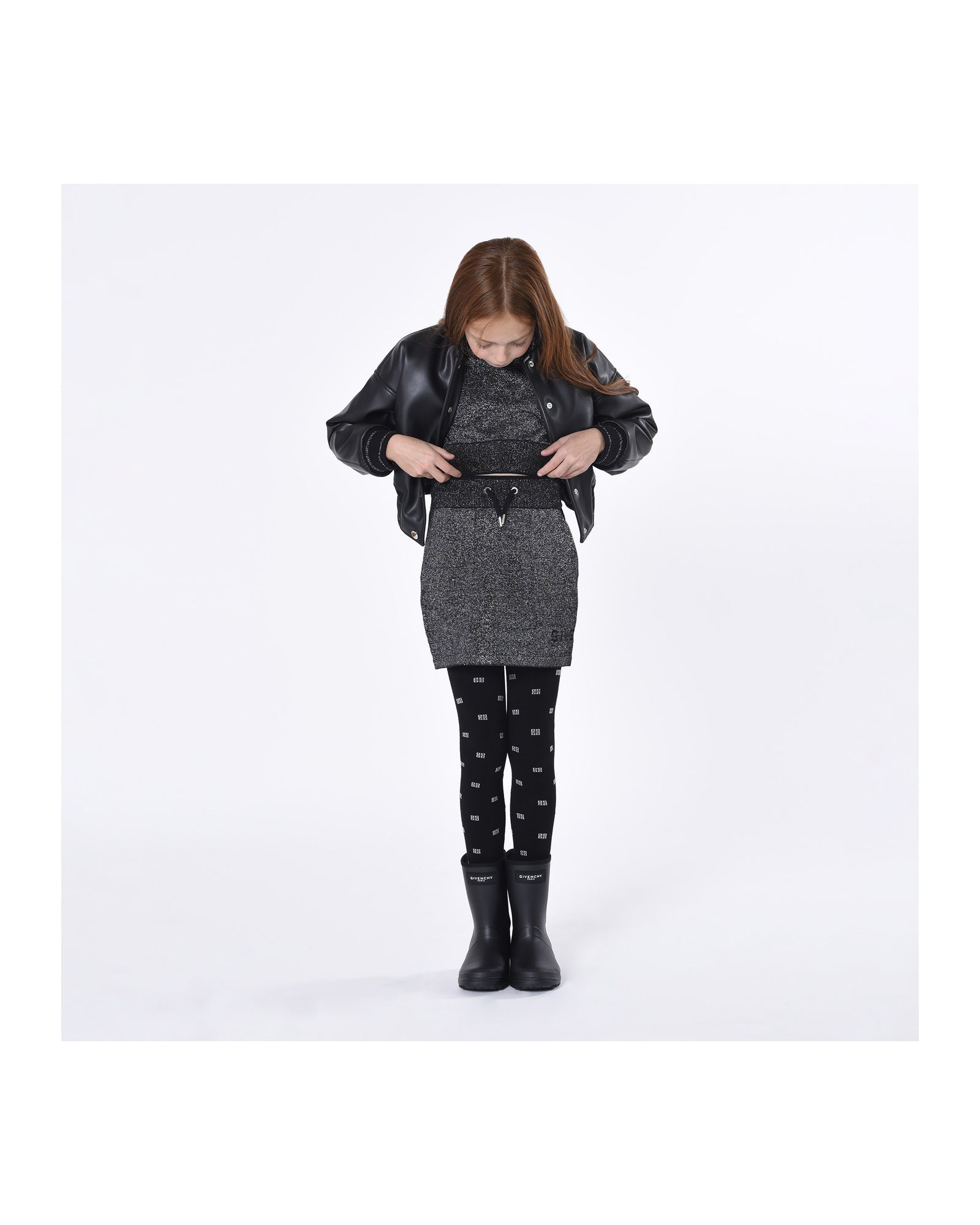 Short cotton skirt - Black