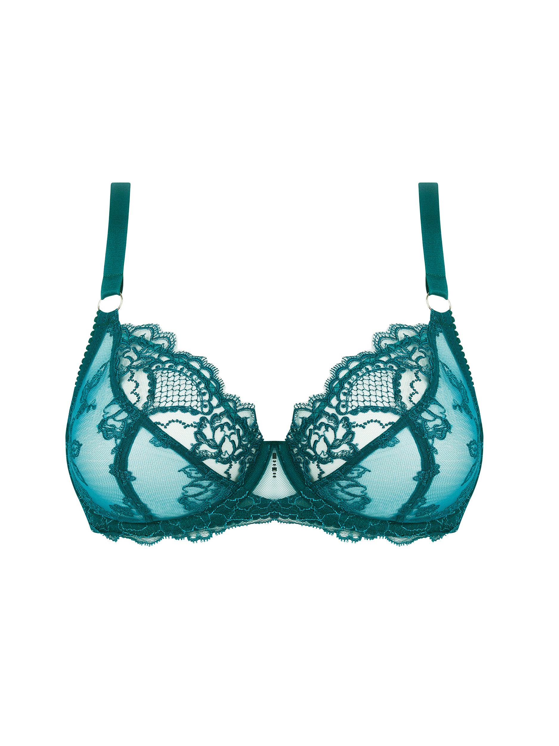 Sublime lace balconnet bra - Princess Green
