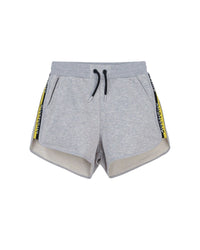 Short bande logo en molleton - Gris Chine