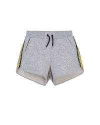 Short bande logo en molleton - Gris Chiné