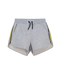 Short bande logo en molleton - Gris chiné