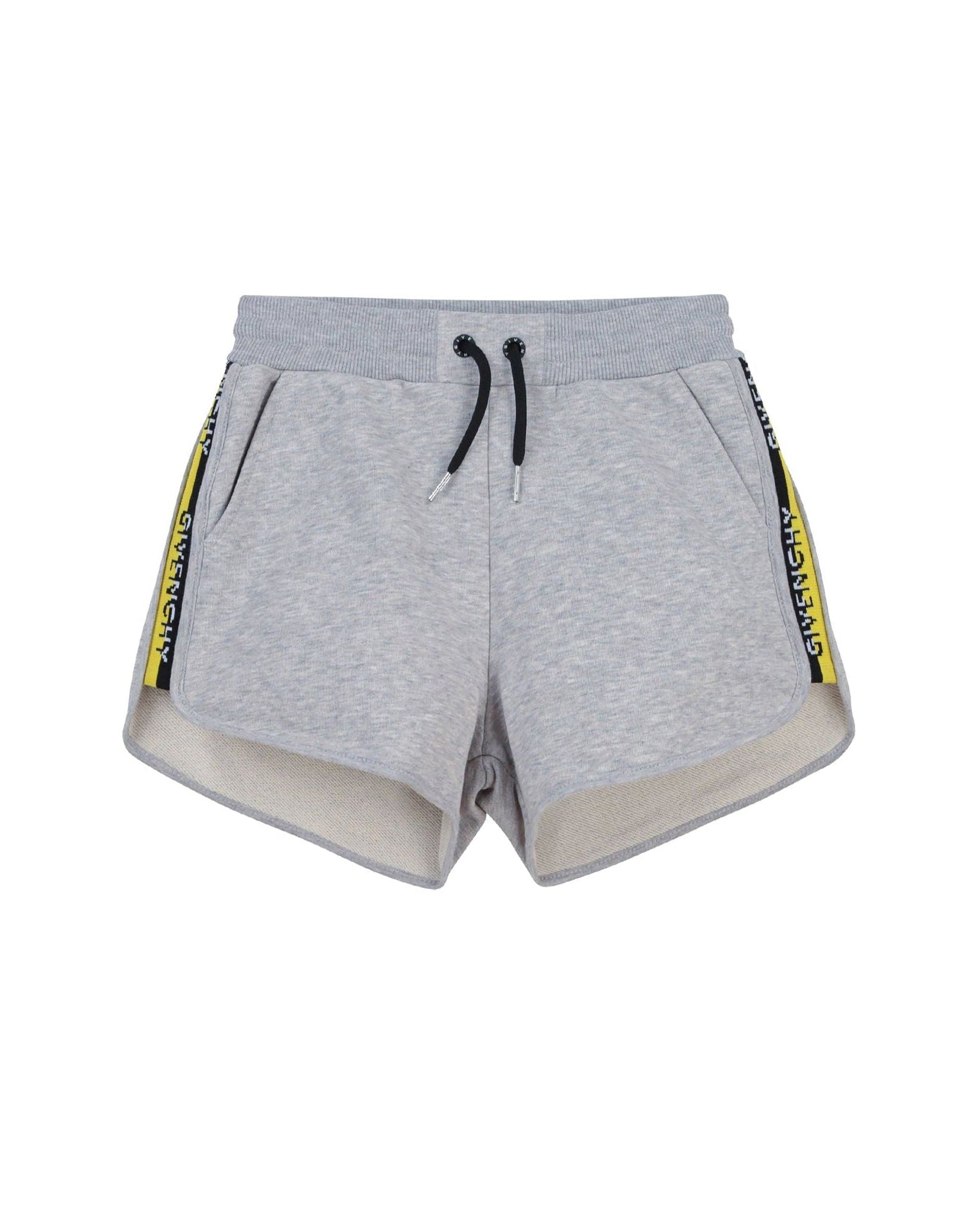 Short bande logo en molleton - Gris chiné