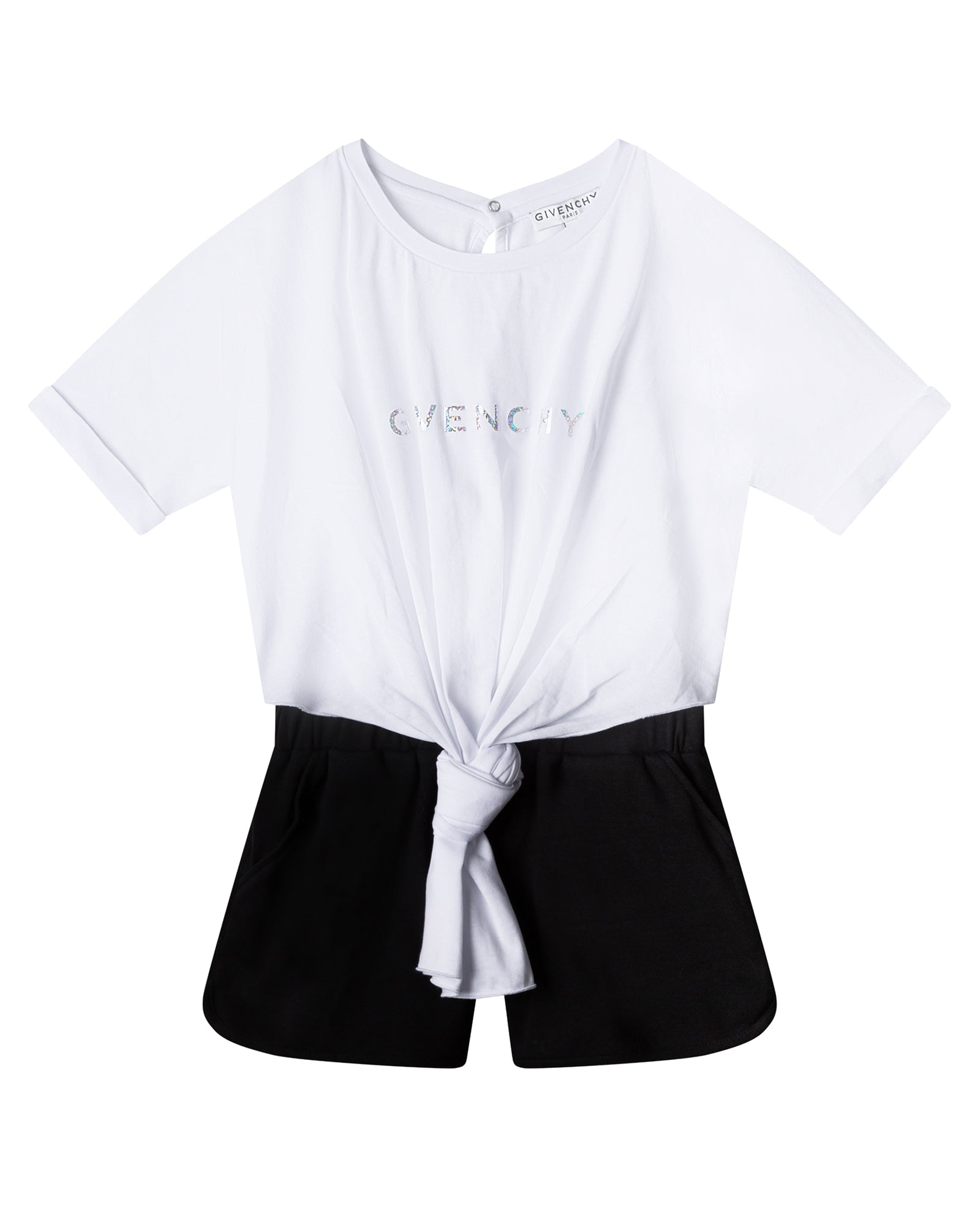 Combinaison à taille élastiquée - Noir Blanc