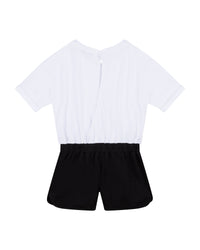 Combinaison à taille élastiquée - Noir Blanc