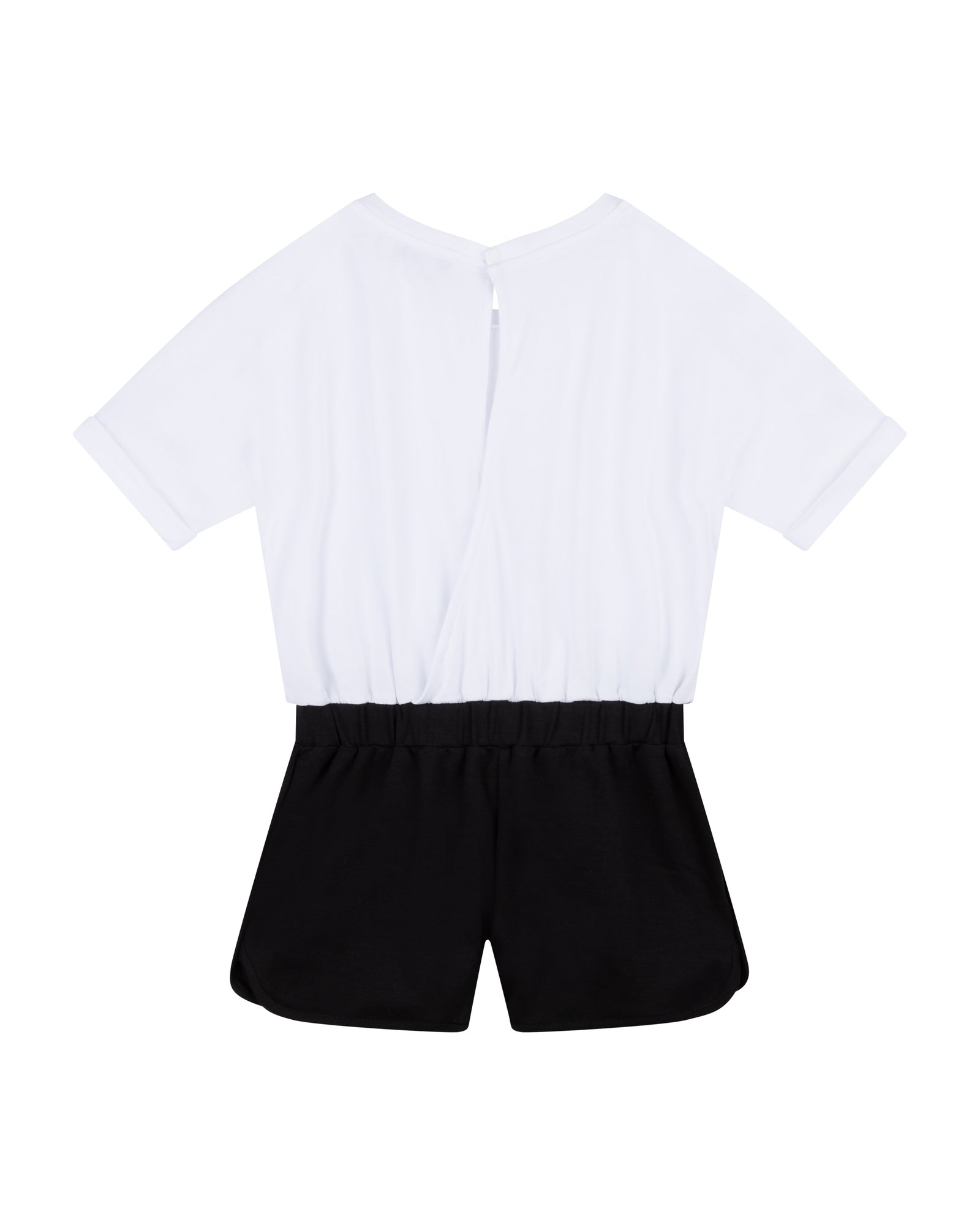 Combinaison à taille élastiquée - Noir Blanc