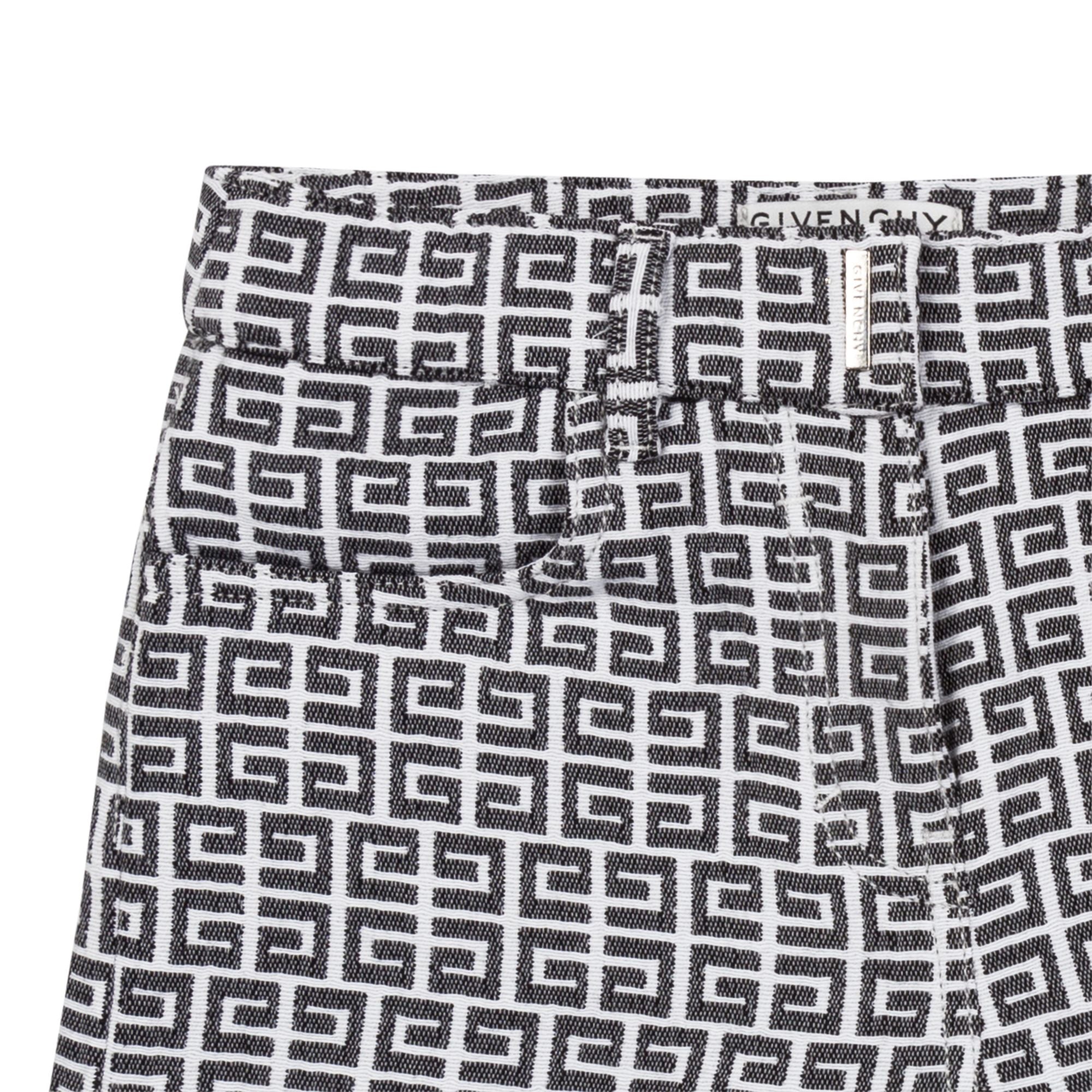 Short jacquard ceinturé - Noir blanc
