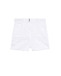 Short effet usé - Blanc