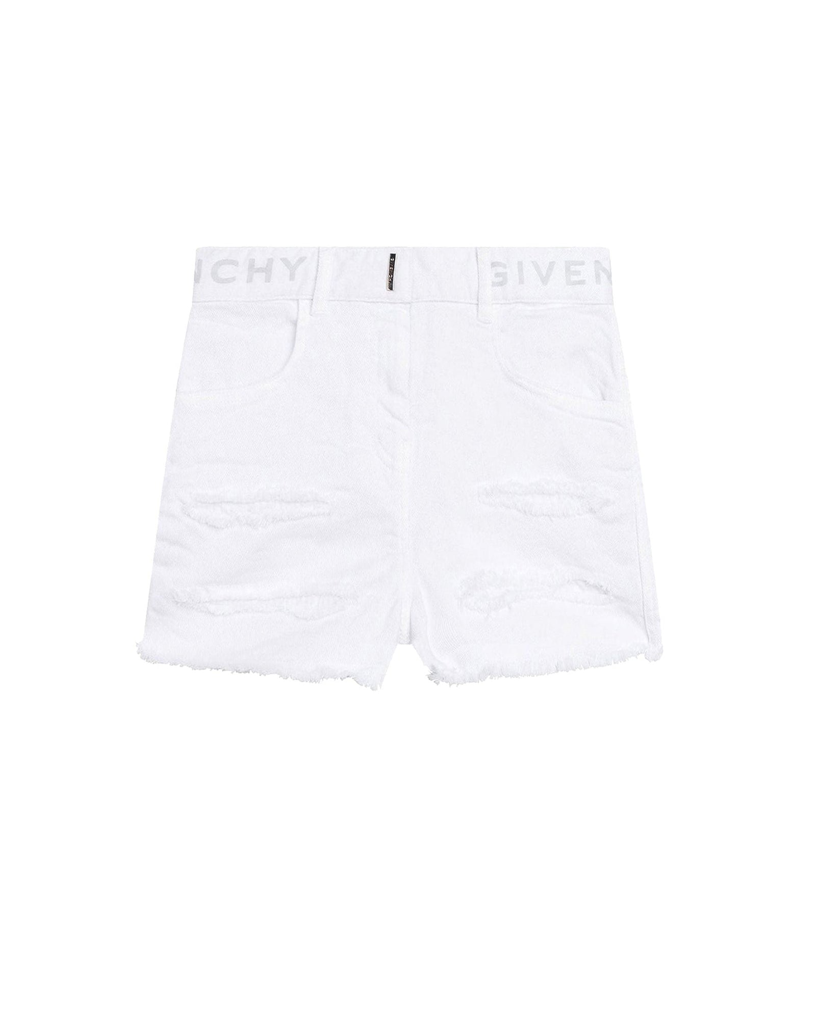 Short effet usé - Blanc