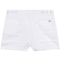Short effet usé - Blanc