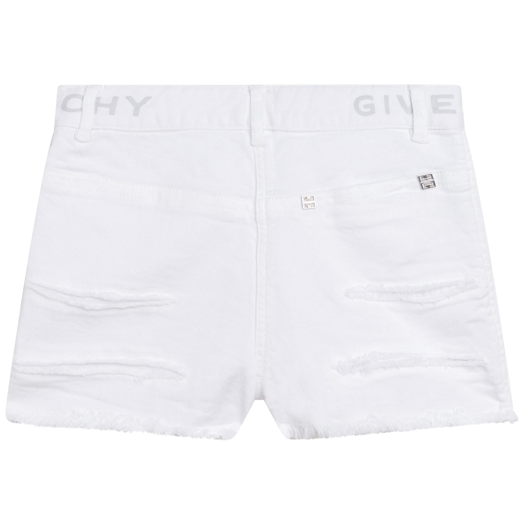 Short effet usé - Blanc