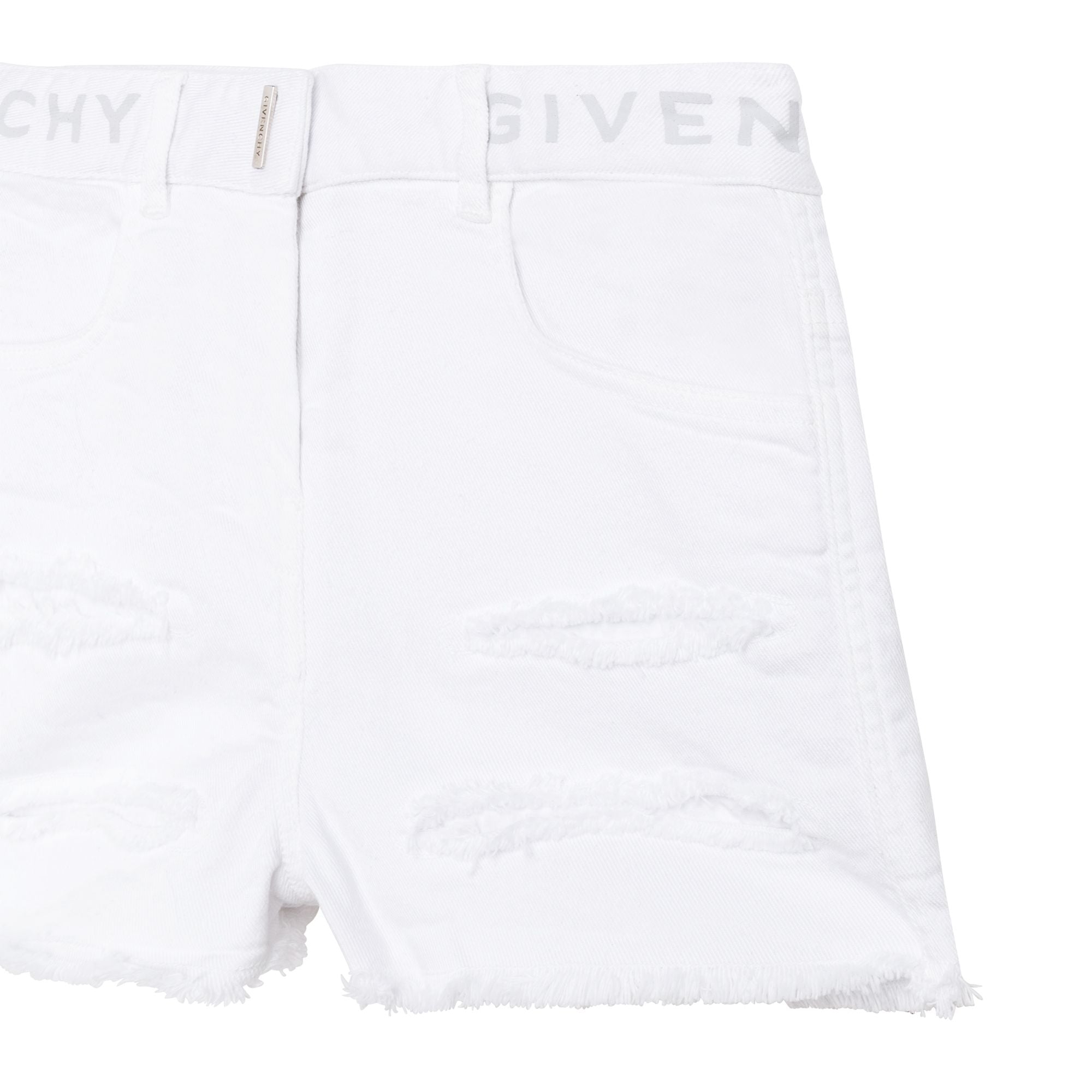 Short effet usé - Blanc