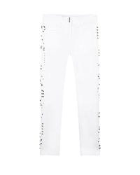 Trousers with studs - White