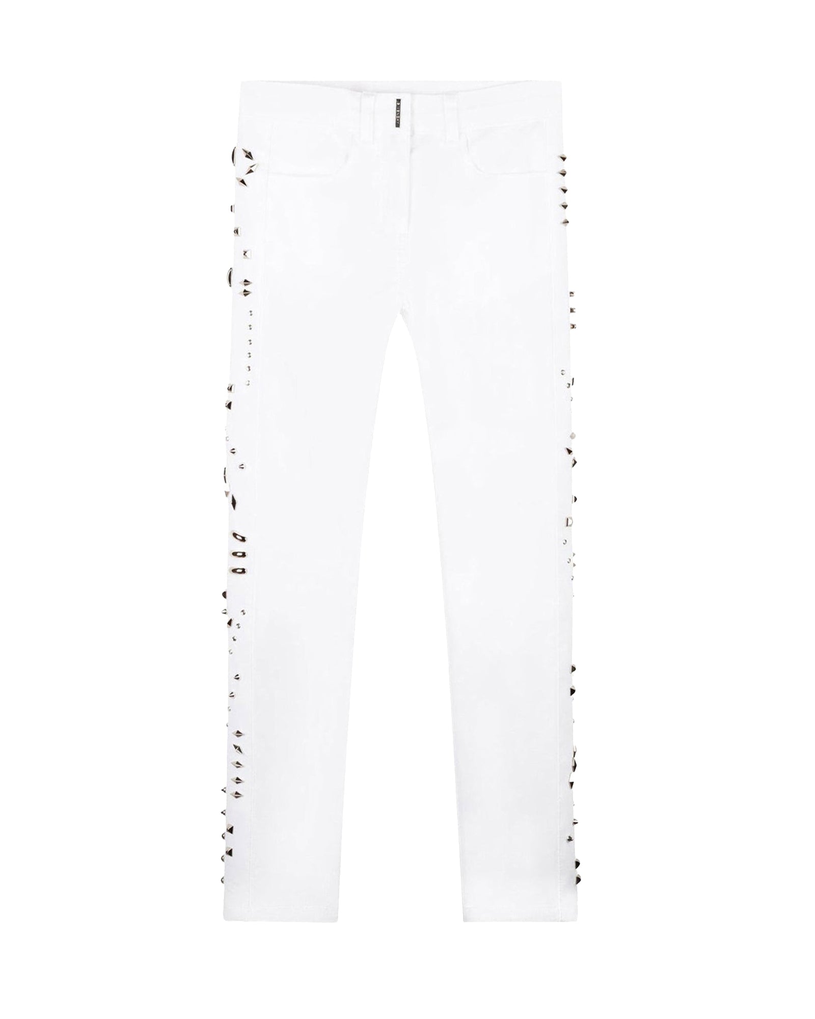 Trousers with cotton studs - White