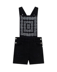 Salopette bi-matière matelassée en coton - Denim Black